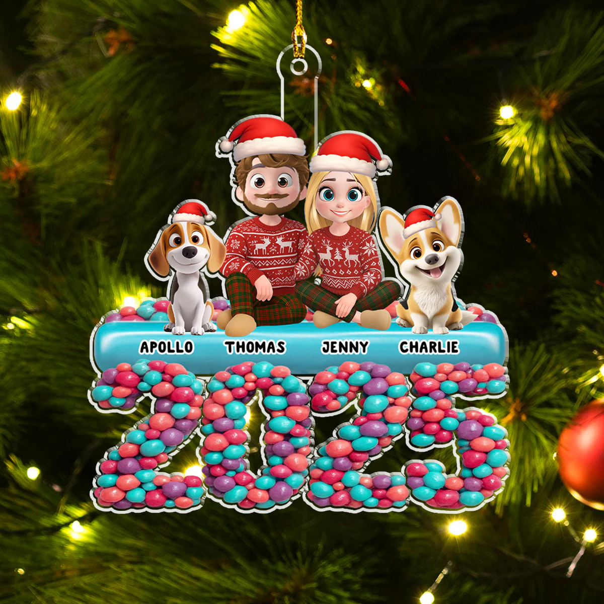 Family Christmas Eve - Personalized Custom Acrylic Ornament - Image 3