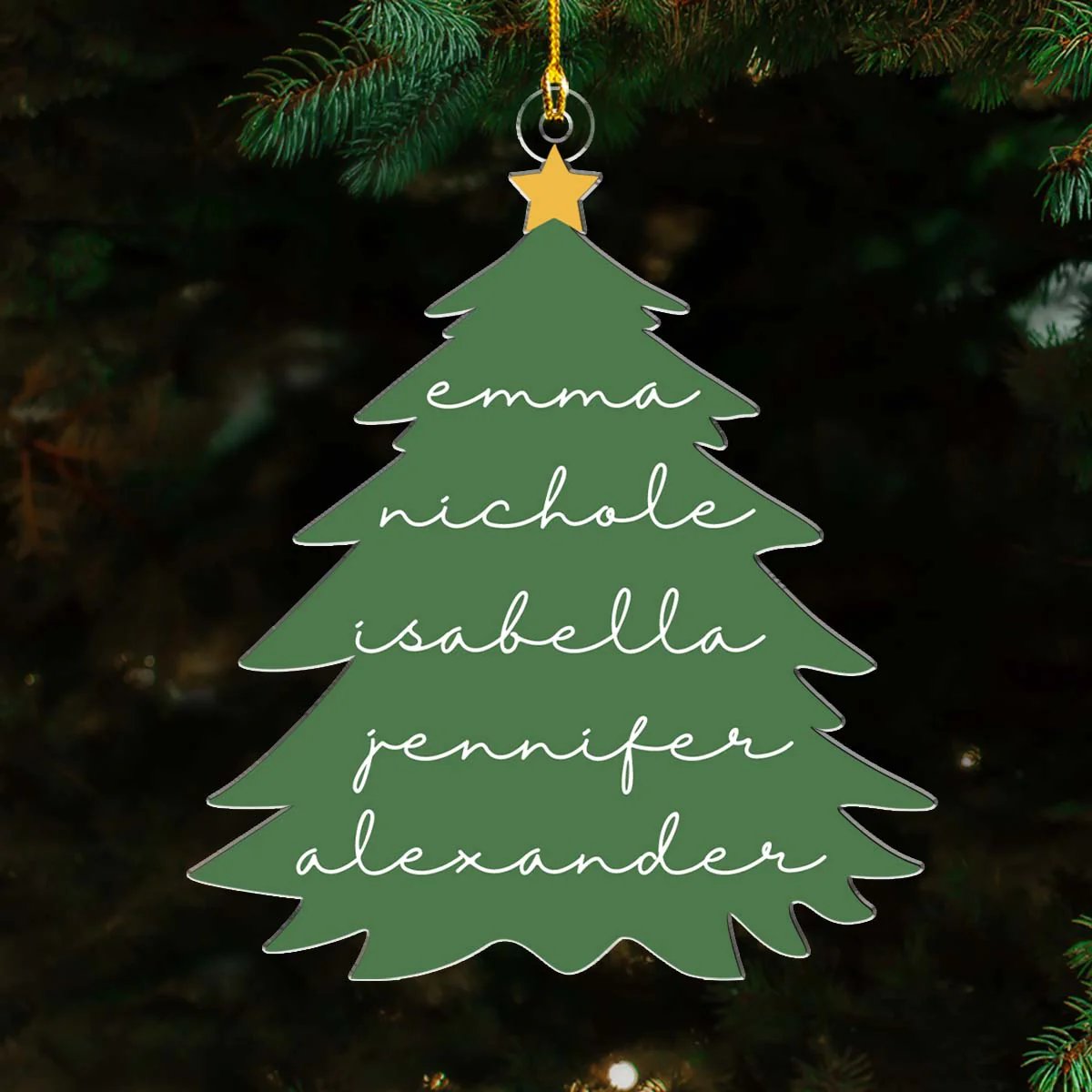 Family Cute Christmas Tree - Personalized Custom Acrylic Ornament