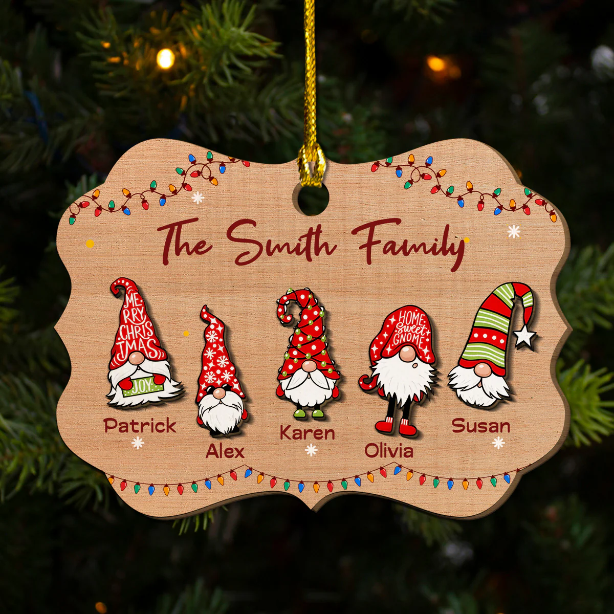 Family Joy - Personalized Custom Wood Ornament