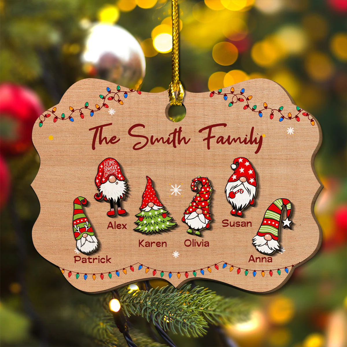 Family Joy - Personalized Custom Wood Ornament - Image 3