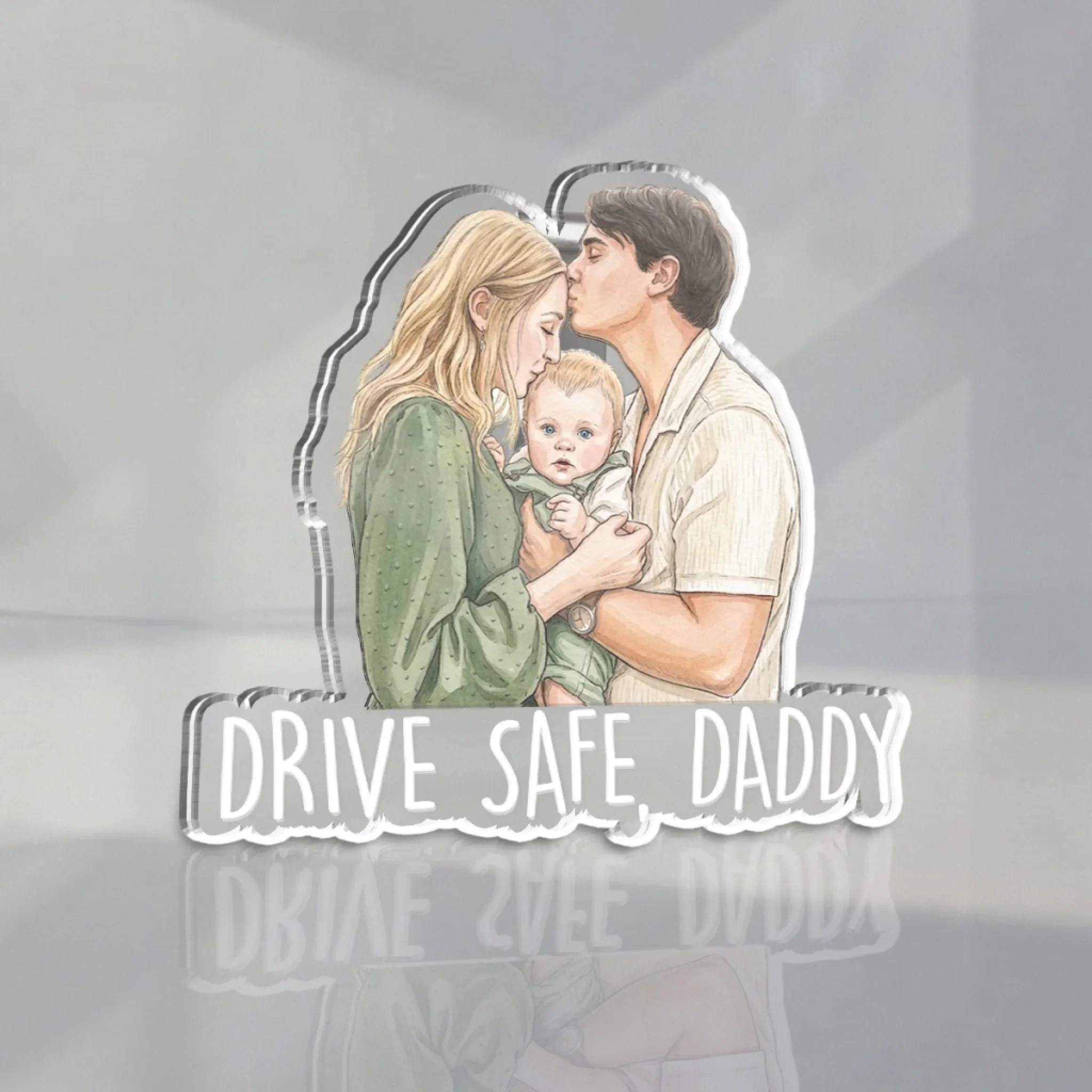 Family Love You - Personalized Custom Acrylic Car Visor Clip - Image 2