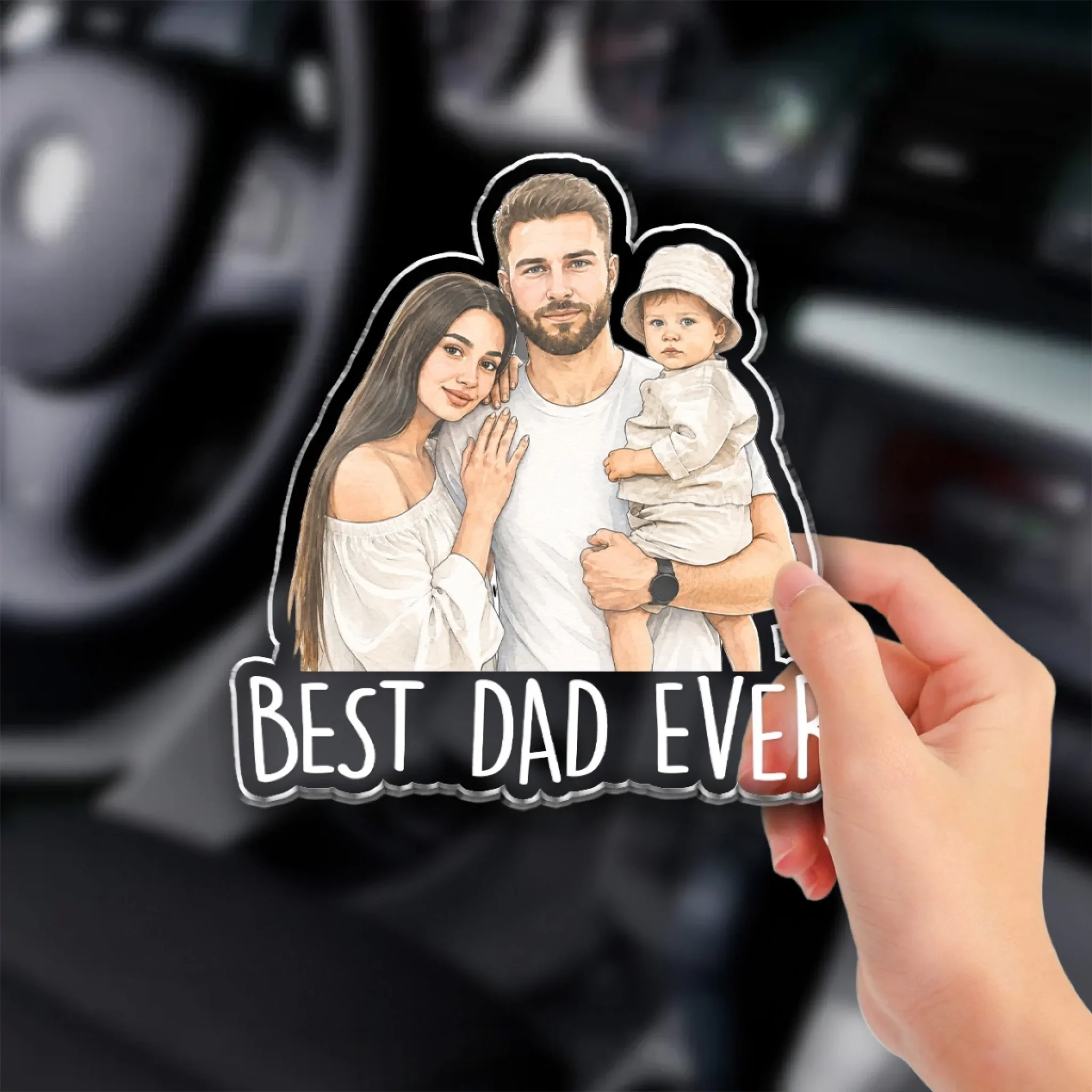 Family Love You - Personalized Custom Acrylic Car Visor Clip - Image 4