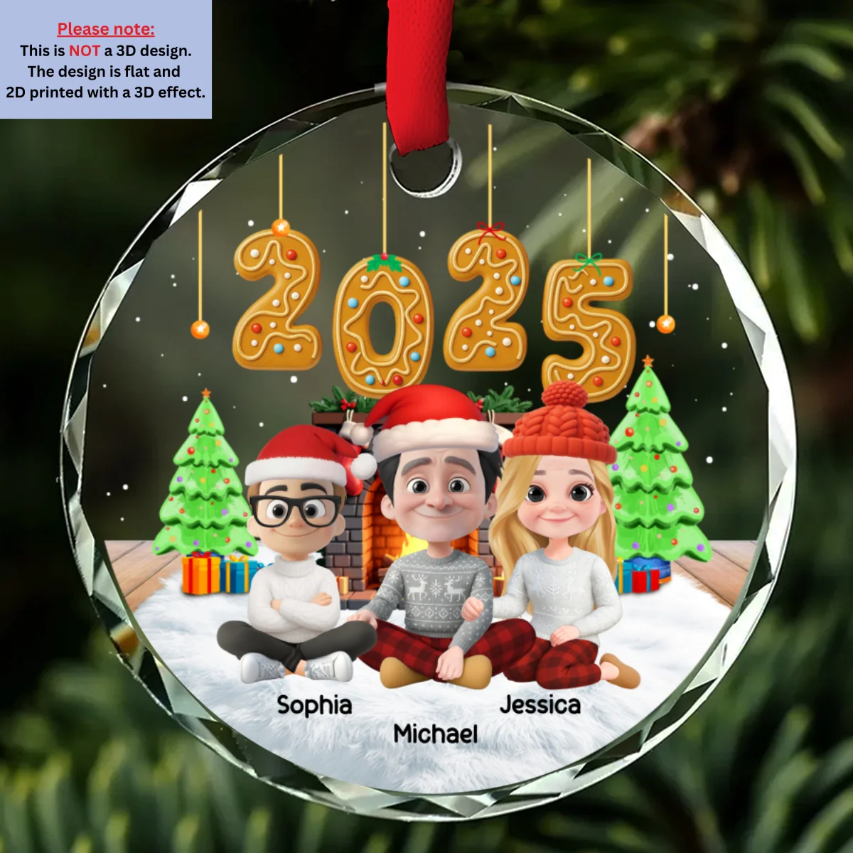 Family Of The Year - Personalized Custom Glass Ornament - Image 7