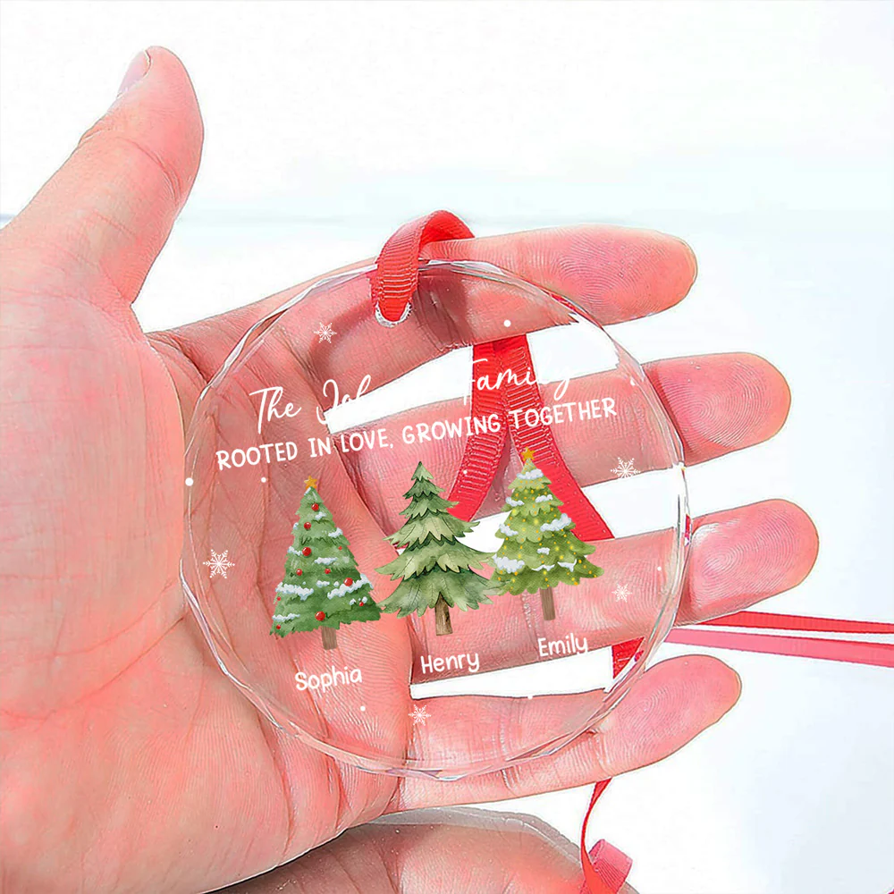 Family Roots Grow Ever Deeper - Personalized Custom Glass Ornament - Image 5