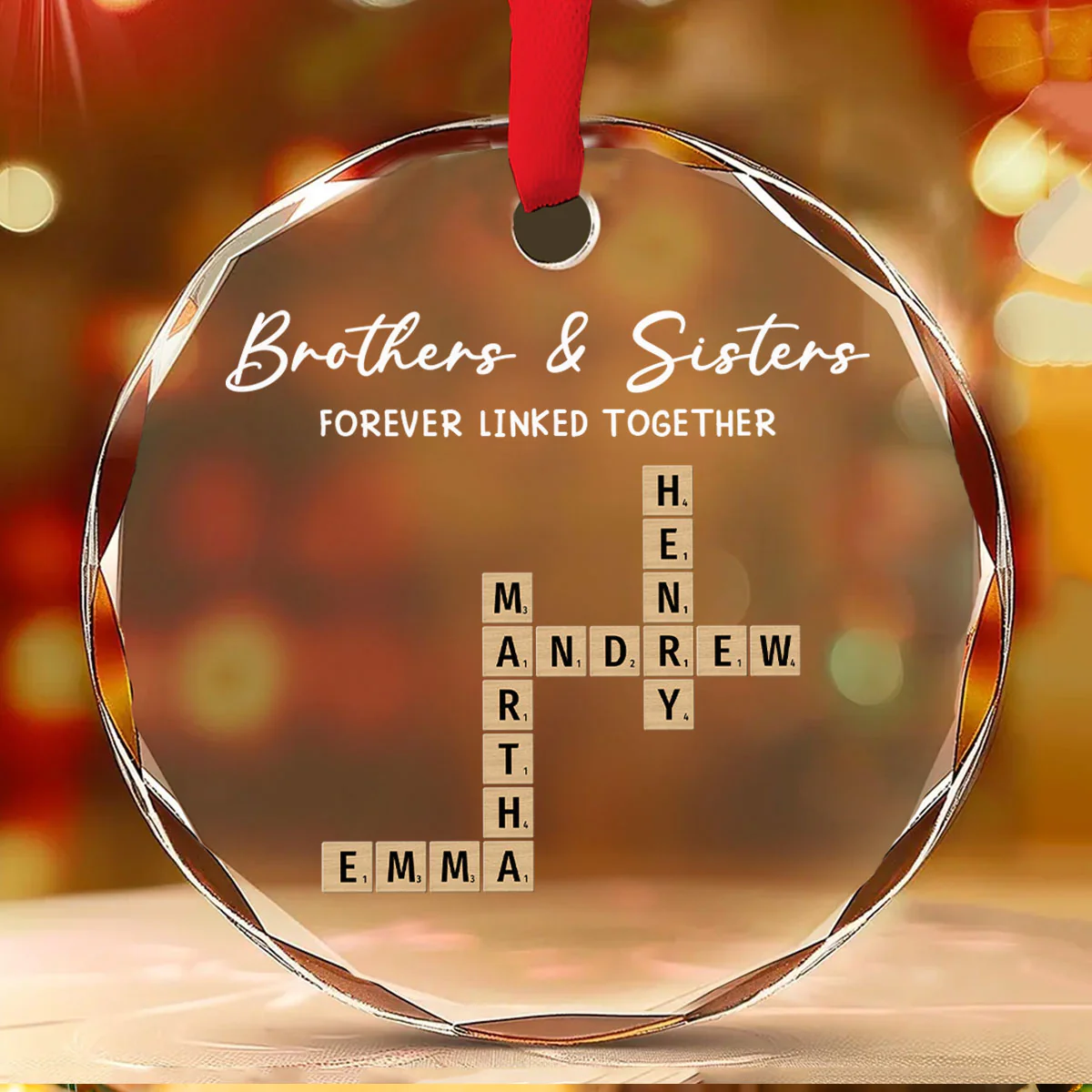 Family Roots Keep Us Together - Personalized Custom Glass Ornament - Image 5