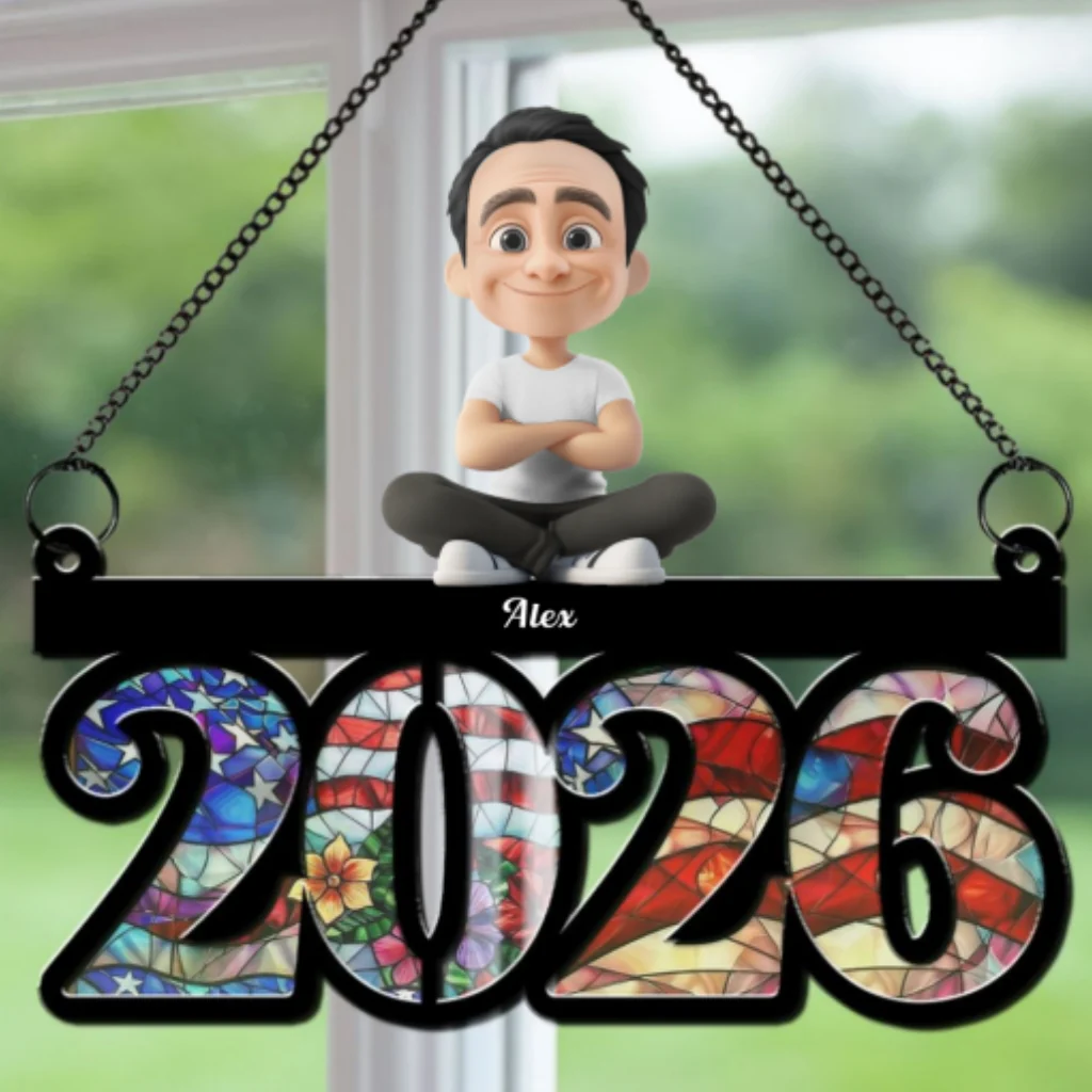 Family Sitting America 250th Anniversary - Personalized Custom Suncatcher - Image 7