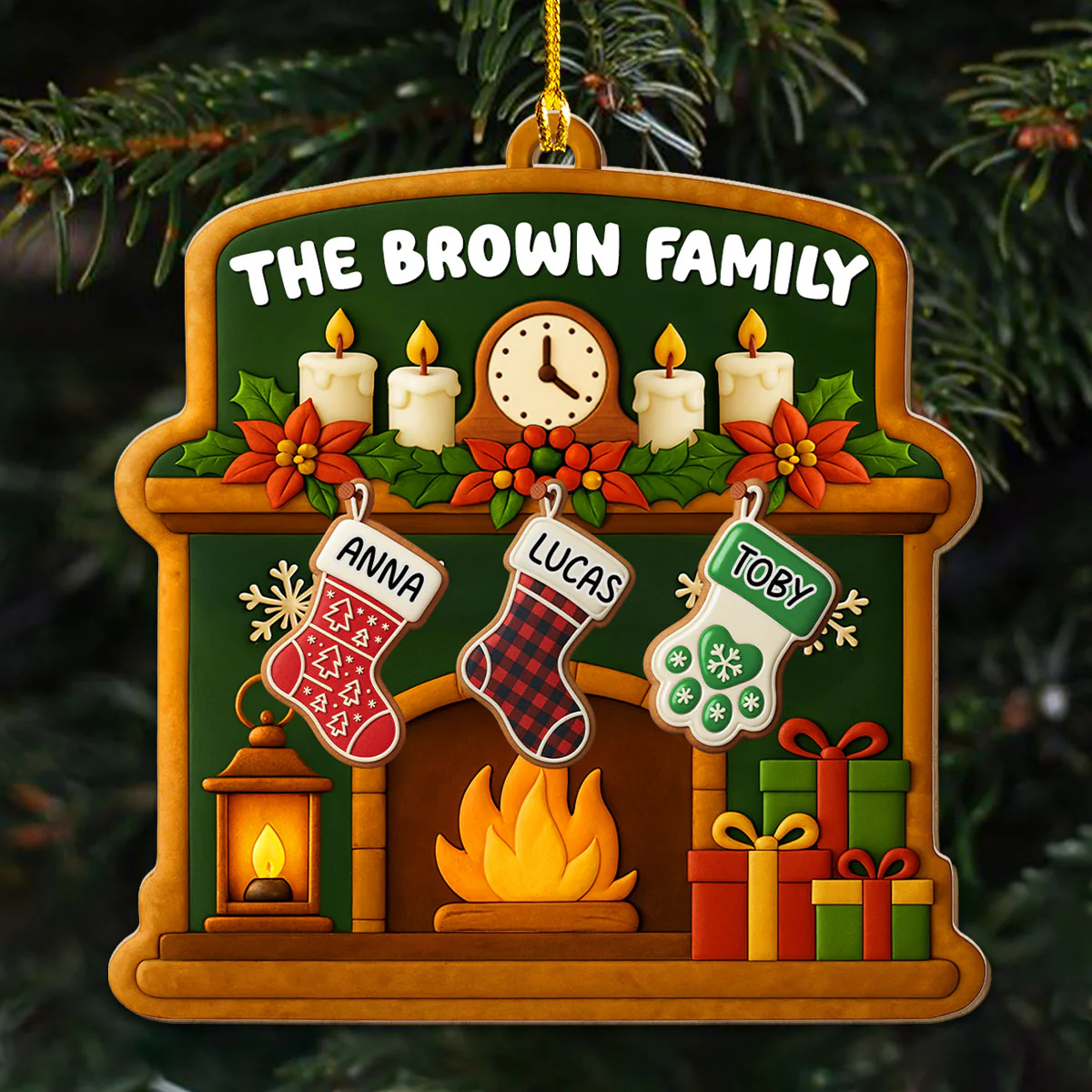 Family The Love That Never End - Personalized Custom Wood Ornament - Image 4