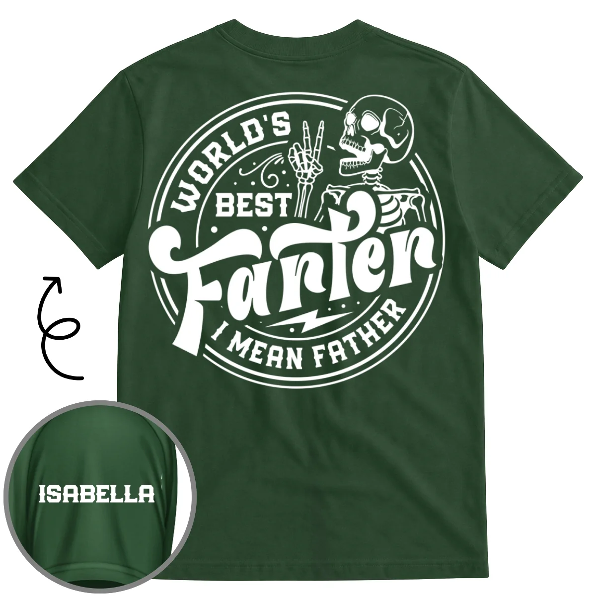 Farter Dad I Mean Father - Personalized Custom Shirt With Design On Sleeve - Image 8
