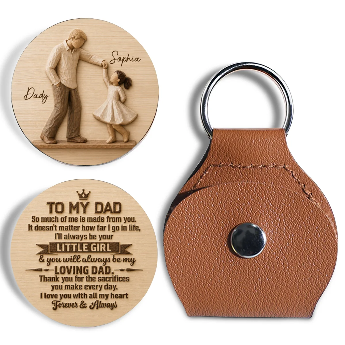 Father And Daughter Dancing - Personalized Custom Pocket Hug - Image 7