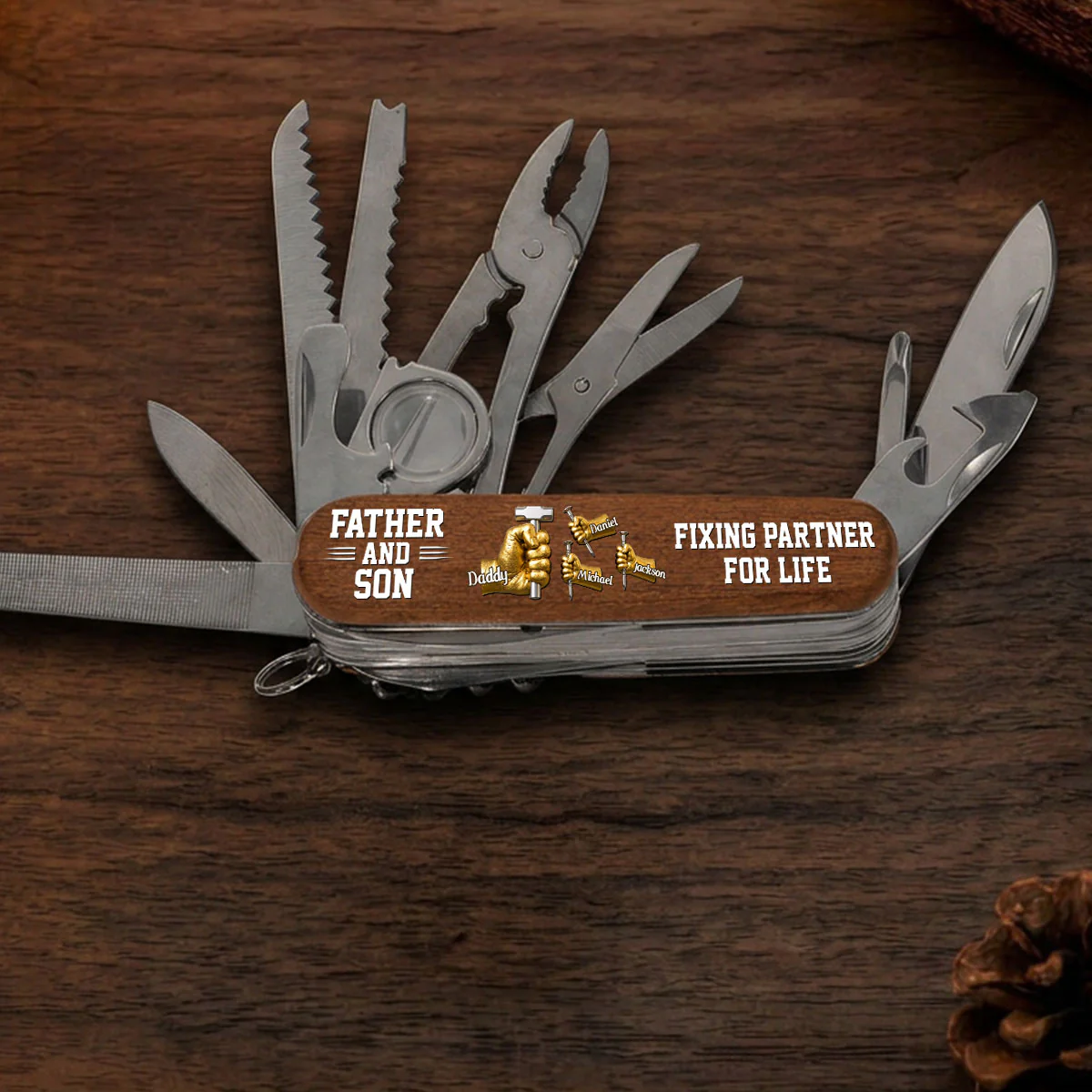 Father And Son - Personalized Custom Pocket Multi Tool - Image 3