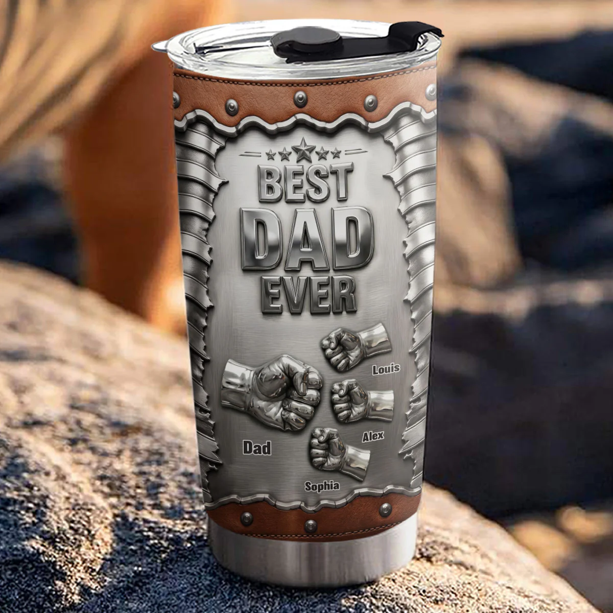 Father Strength - Personalized Custom 3D Effect Tumbler - Image 4