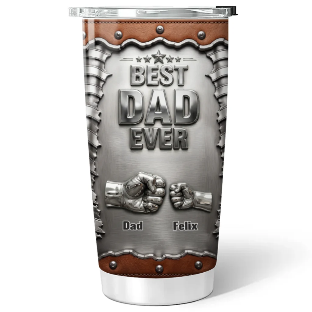 Father Strength - Personalized Custom 3D Effect Tumbler - Image 5