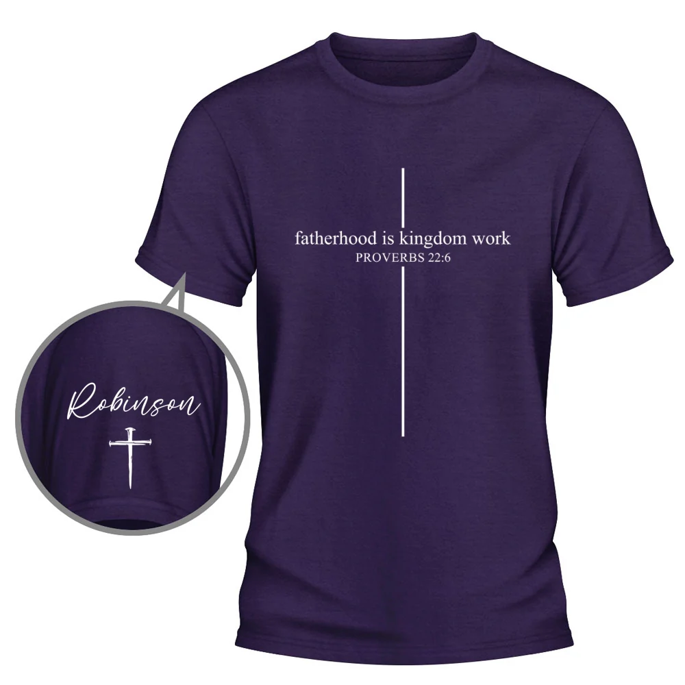 Fatherhood Is Kingdom Work - Personalized Custom Shirt With Design On Sleeve - Image 10