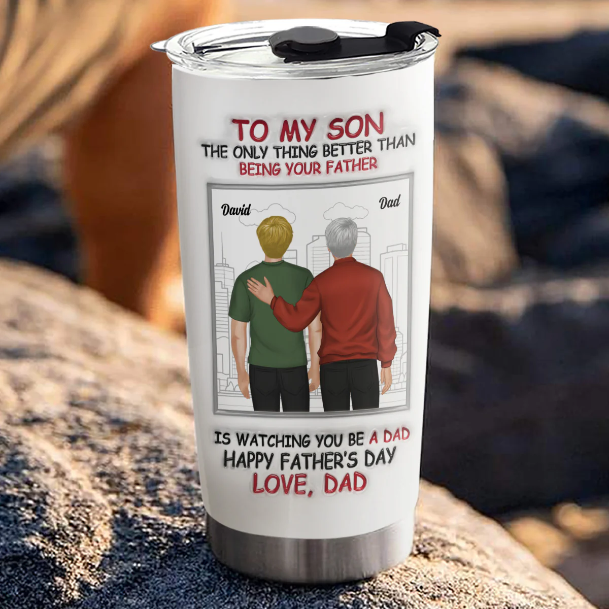 Fatherhood Looks Good On You - Personalized Custom 3D Effect Tumbler - Image 3