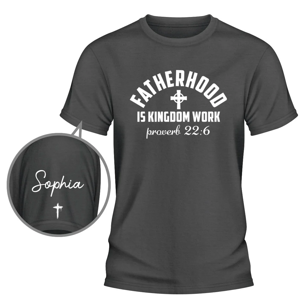 Fatherhood - Personalized Custom Shirt With Design On Sleeve - Image 10