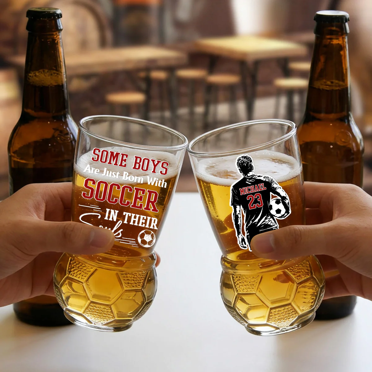 Favorite Player - Personalized Custom Football Beer Glass - Image 3