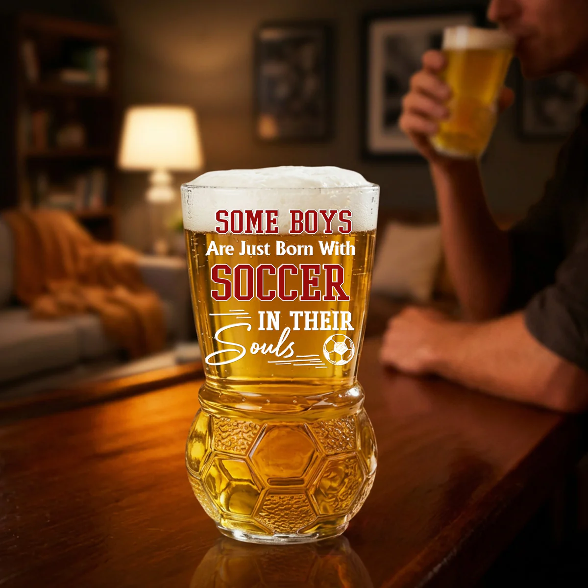 Favorite Player - Personalized Custom Football Beer Glass - Image 5