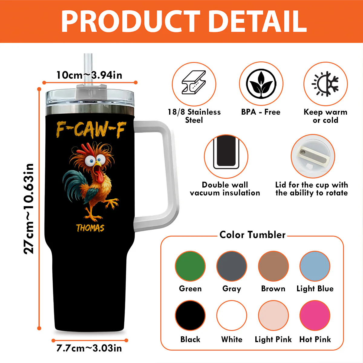 FCAWF Chicken Humor - Personalized Custom Tumbler - Image 11