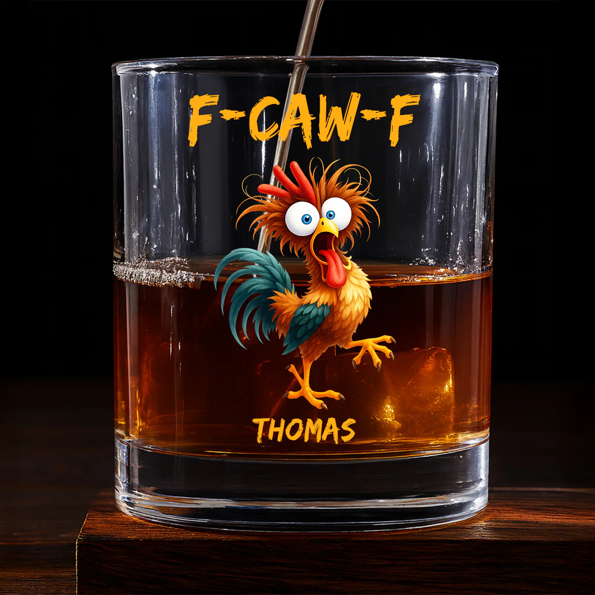 FCAWF Chicken Humor - Personalized Custom Whiskey Glass