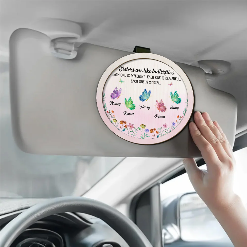 Festive Sister Love - Personalized Custom Car Visor Clip - Image 3