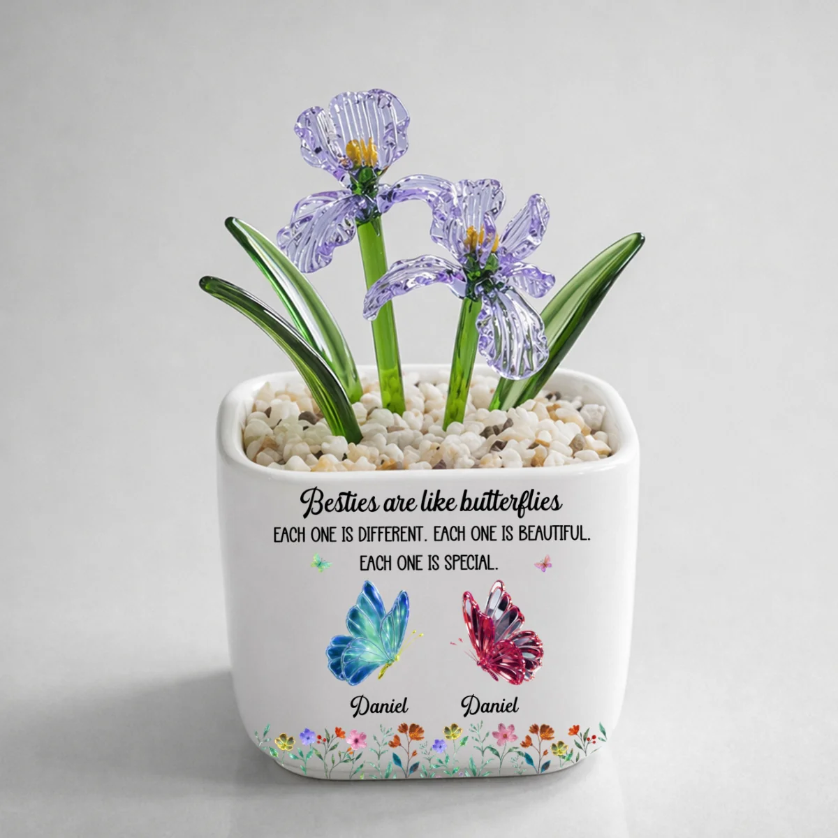 Festive Sister Love - Personalized Custom Glass Birth Month Flower - Image 10