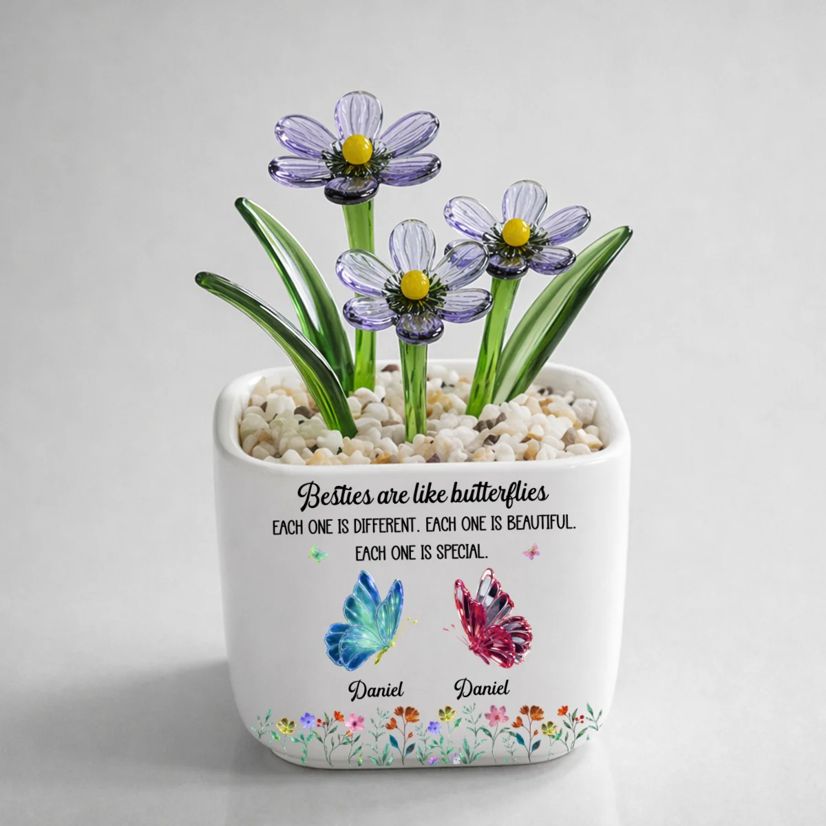 Festive Sister Love - Personalized Custom Glass Birth Month Flower - Image 12
