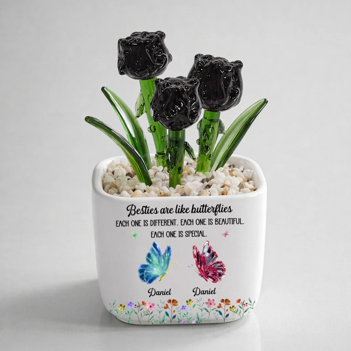 Festive Sister Love - Personalized Custom Glass Birth Month Flower - Image 14