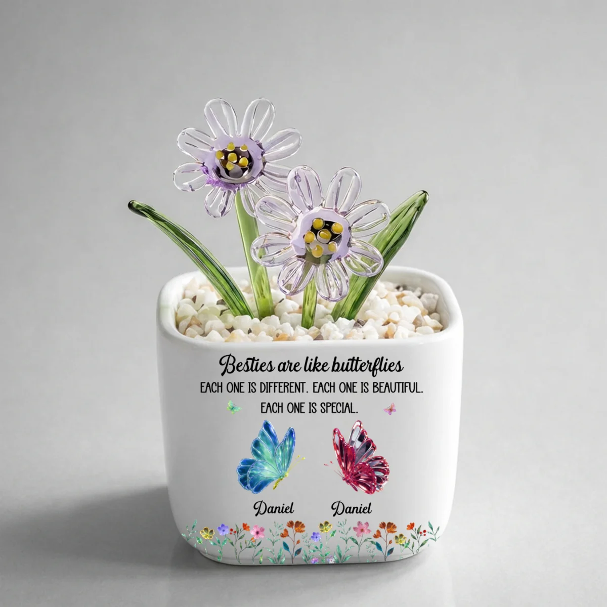 Festive Sister Love - Personalized Custom Glass Birth Month Flower - Image 17