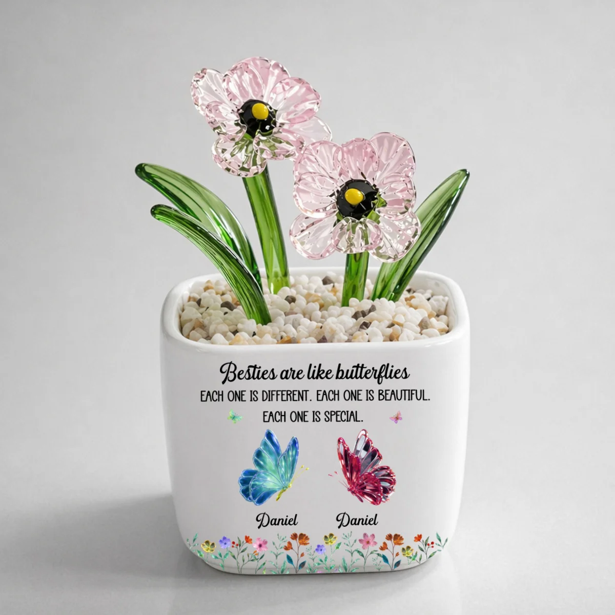 Festive Sister Love - Personalized Custom Glass Birth Month Flower - Image 18