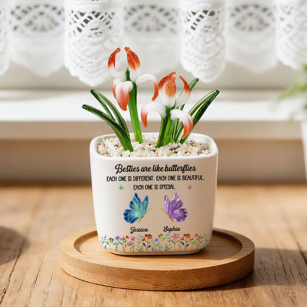 Festive Sister Love - Personalized Custom Glass Birth Month Flower - Image 2
