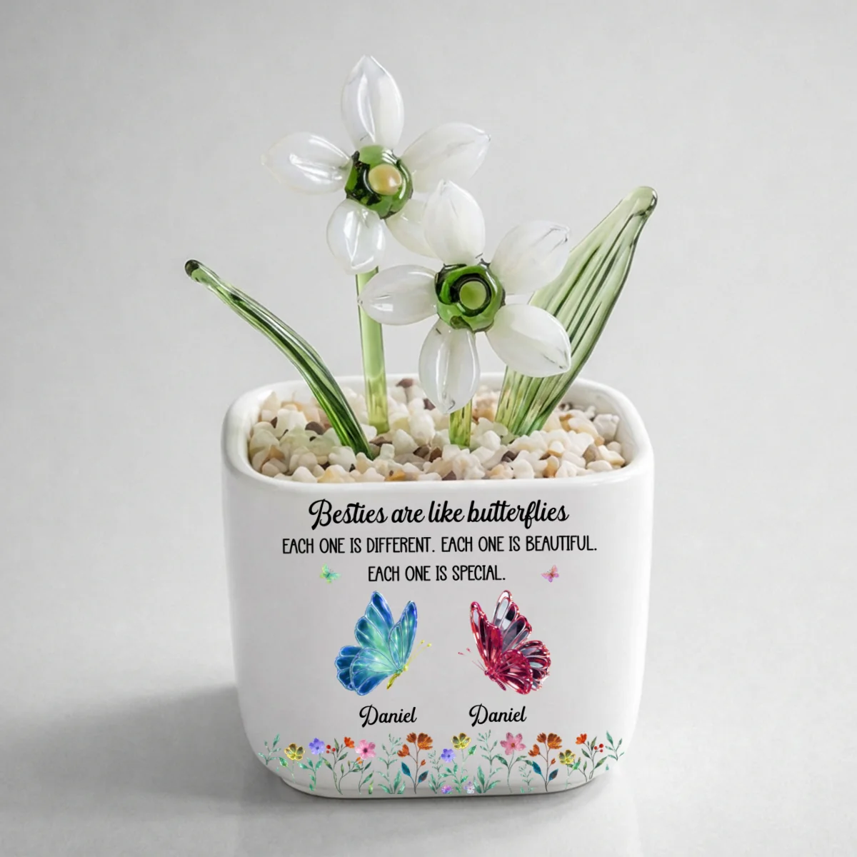 Festive Sister Love - Personalized Custom Glass Birth Month Flower - Image 20