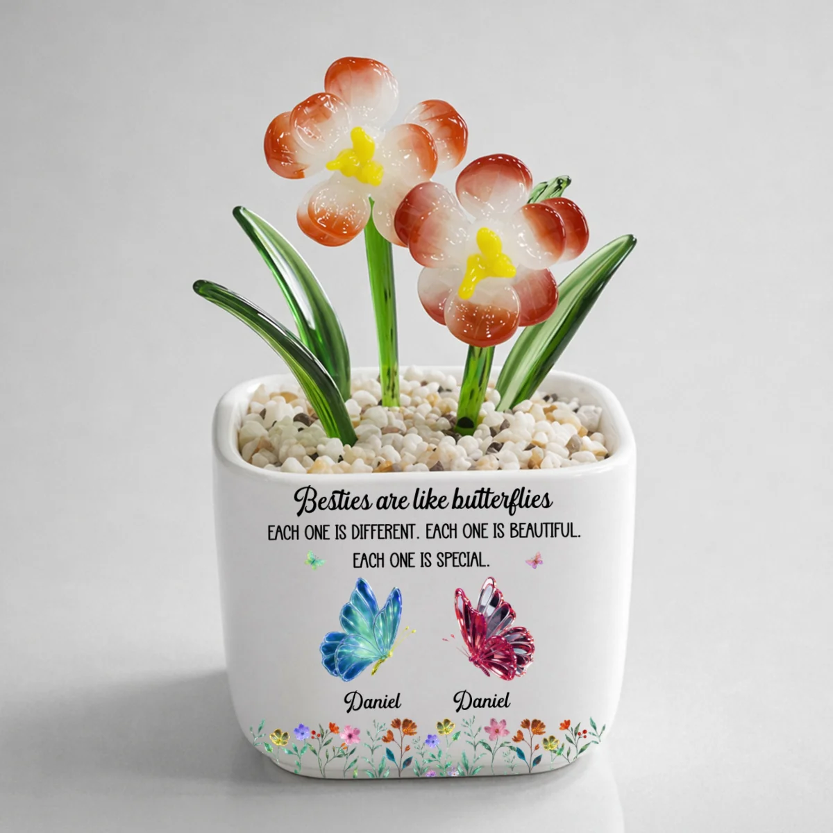 Festive Sister Love - Personalized Custom Glass Birth Month Flower - Image 9