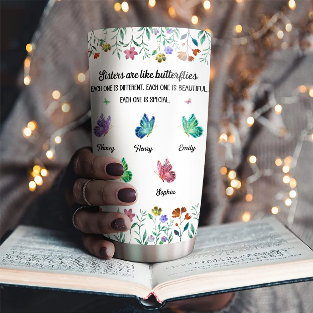 Festive Sister Love - Personalized Custom Tumbler - Image 2