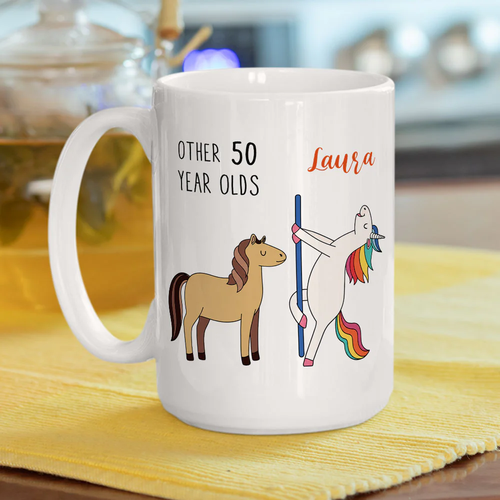 Fifty Years Young Still Sparkling - Personalized Custom Coffee Mug - Image 4