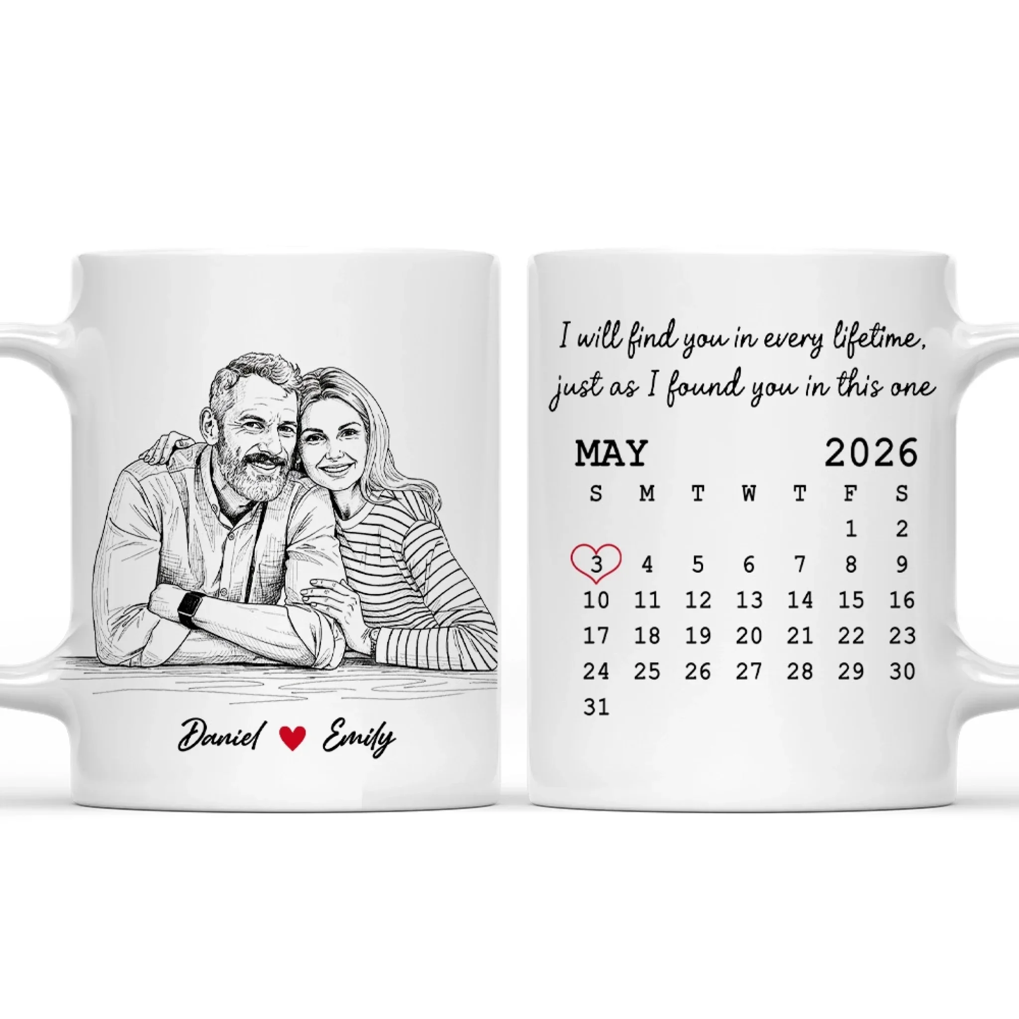 Find You In Every Lifetime - Personalized Custom Coffee Mug