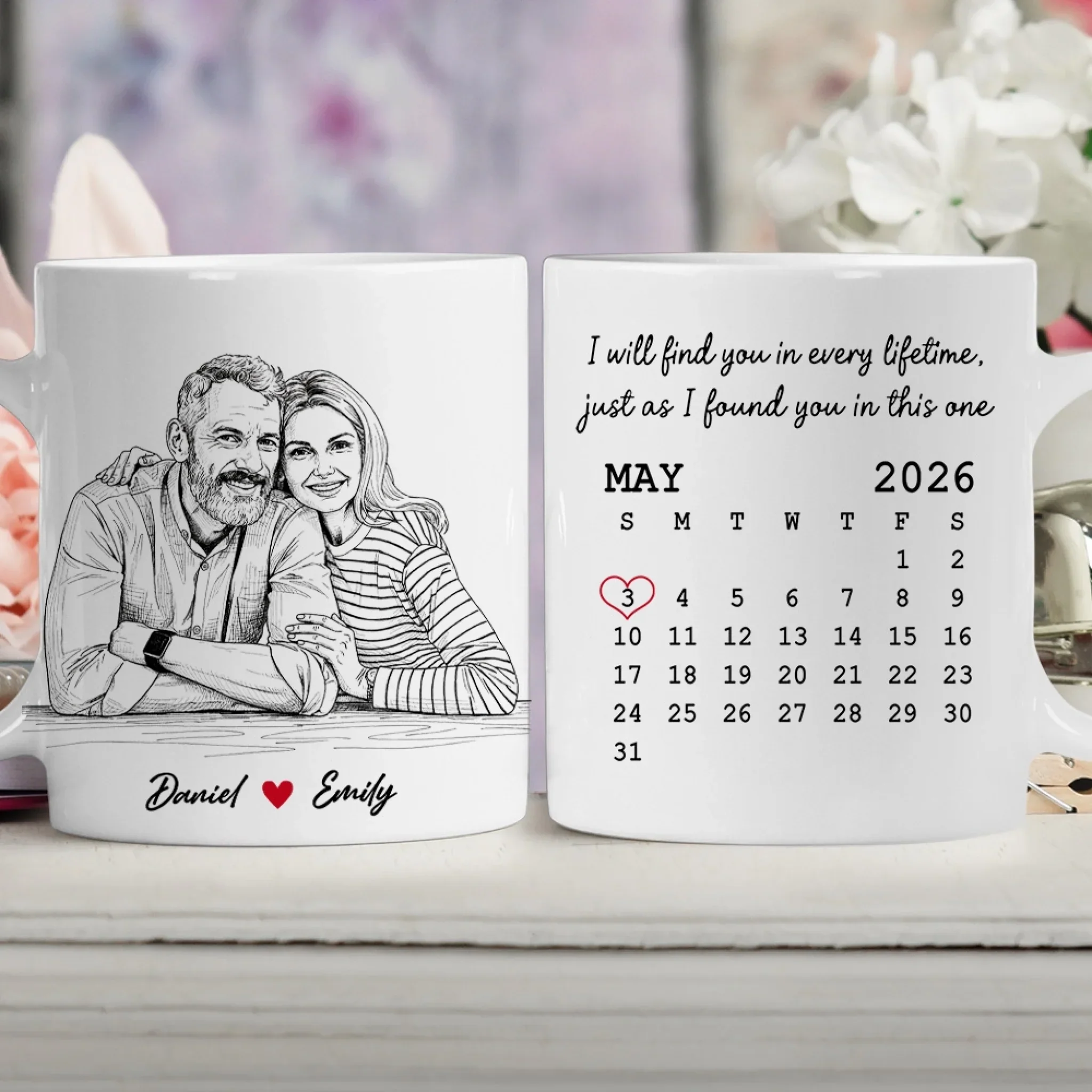 Find You In Every Lifetime - Personalized Custom Coffee Mug - Image 3