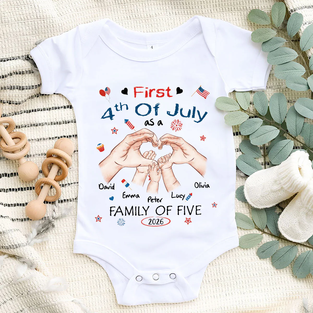 First 4th Of July - Personalized Custom T-shirt And Onesie - Image 8