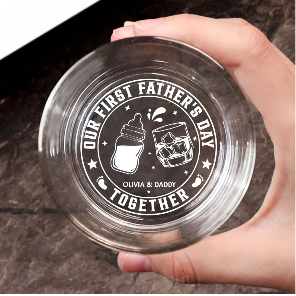First Cheers As Daddy - Personalized Custom Engraved Whiskey Glass - Image 5