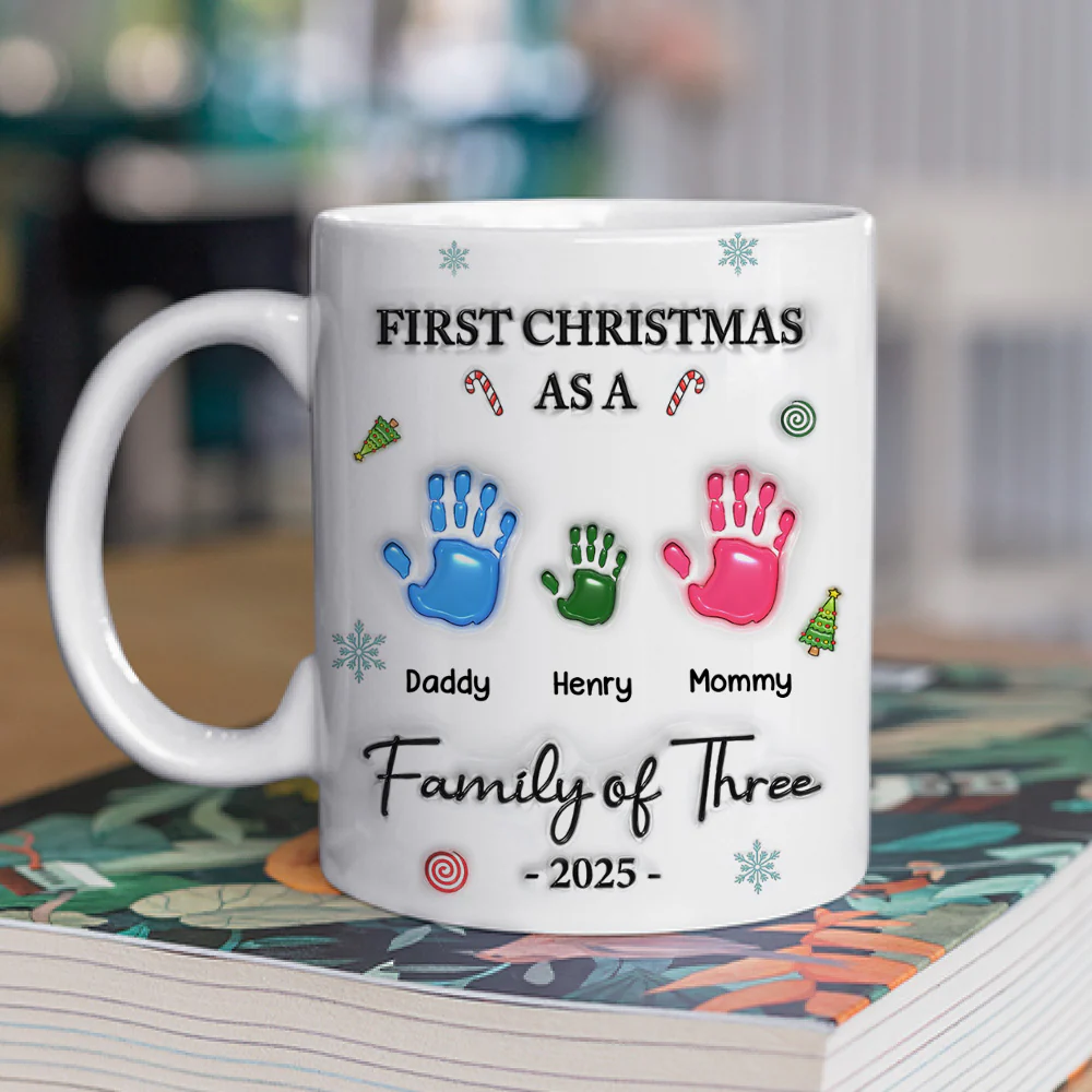 First Christmas Family - Personalized Custom 3D Inflated Effect Mug - Image 2