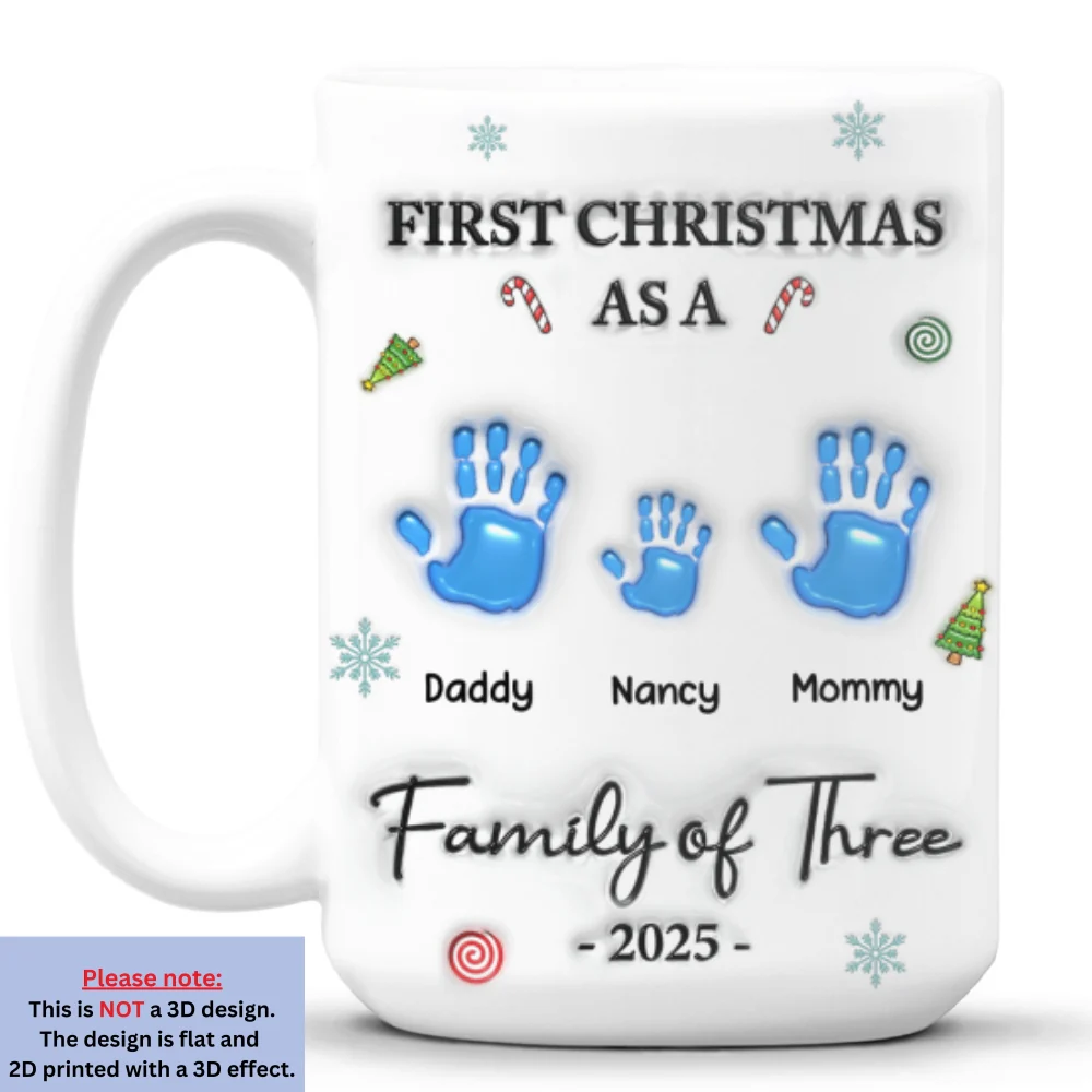 First Christmas Family - Personalized Custom 3D Inflated Effect Mug - Image 7