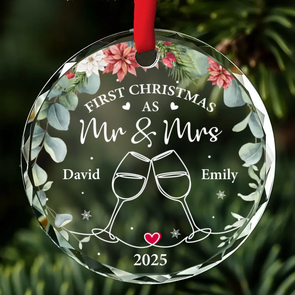 First Christmas - Personalized Custom Glass Ornament - Image 7