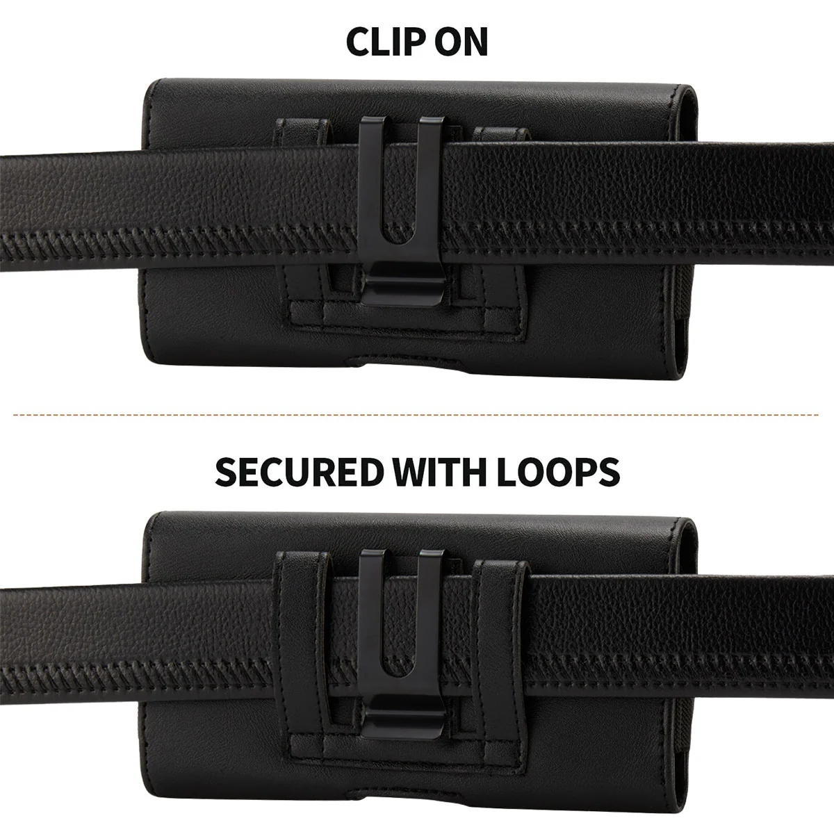 First Dad Now Papa - Personalized Custom Leather Phone And Card Holster - Image 5