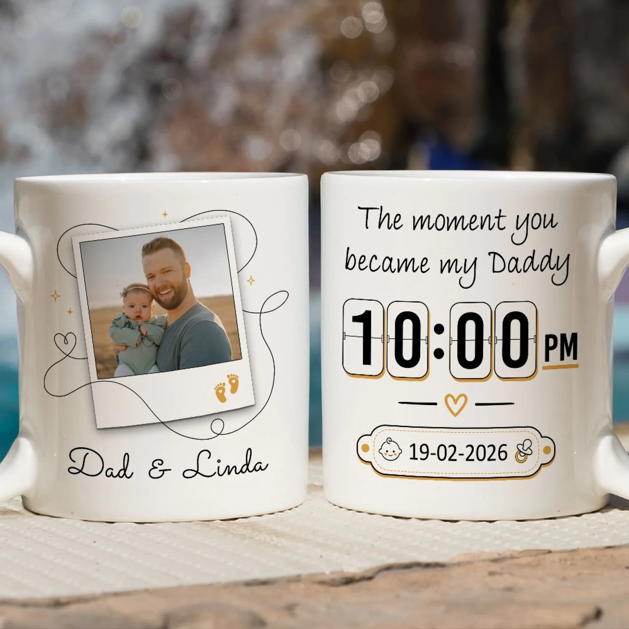 First Day As My Dad - Personalized Custom Coffee Mug - Image 3