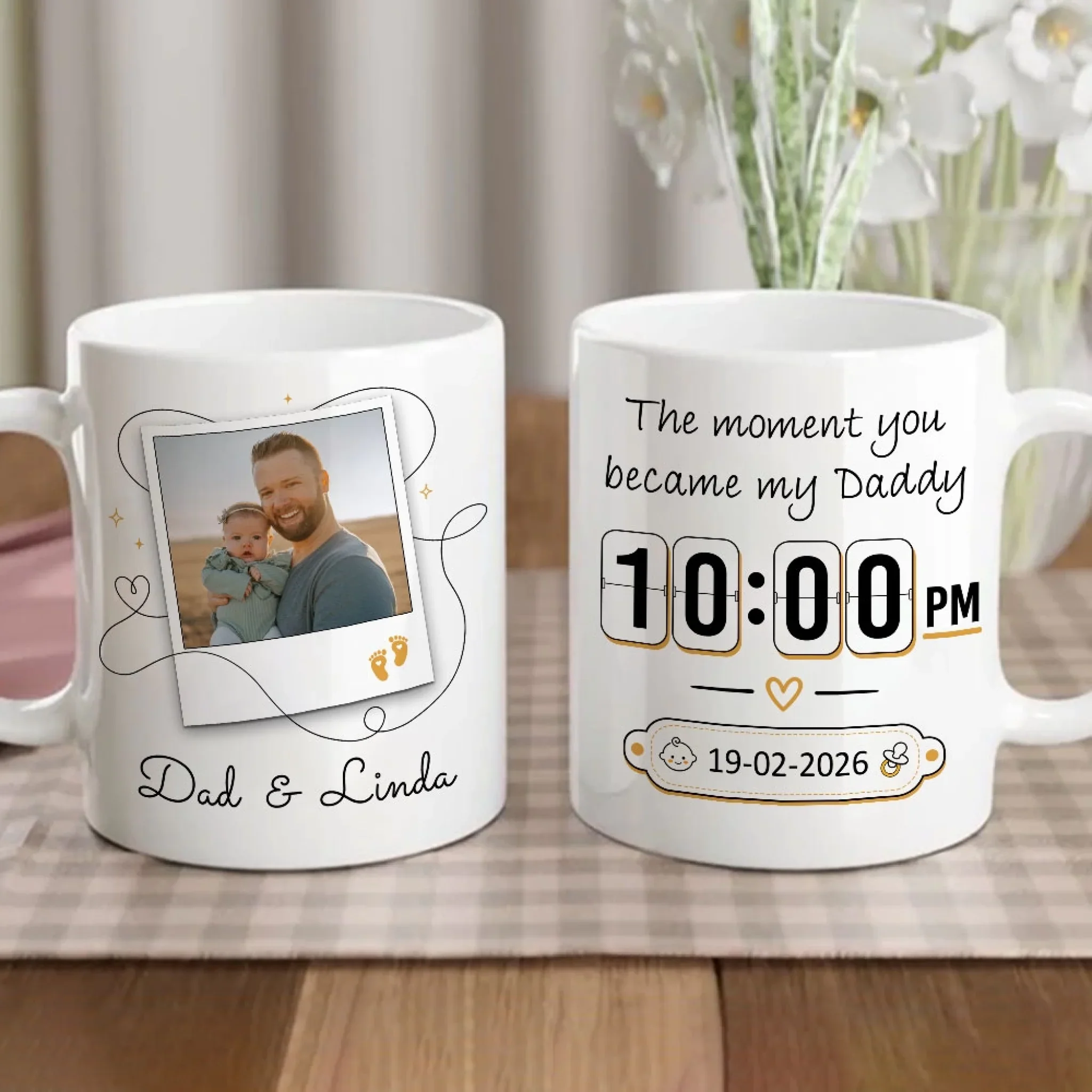 First Day As My Dad - Personalized Custom Coffee Mug - Image 5