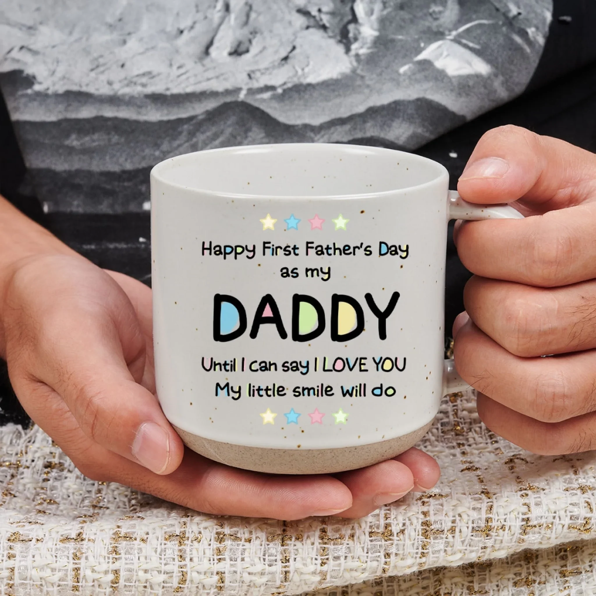 First Father Day - Personalized Custom Pottery Mug - Image 2