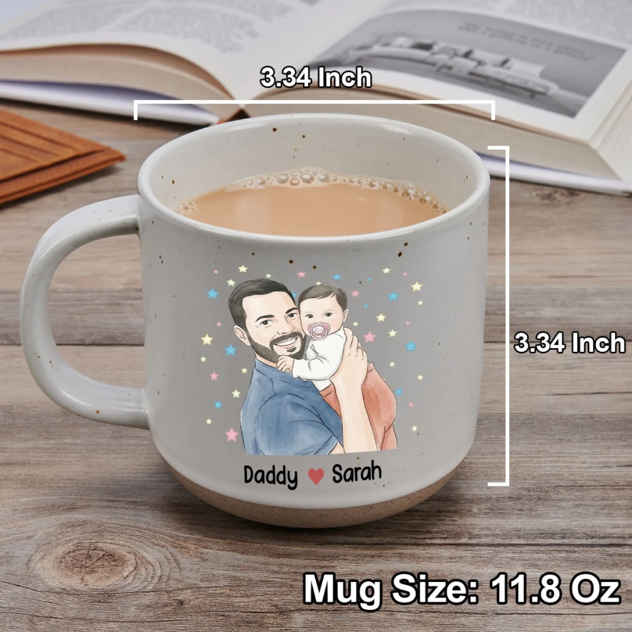 First Father Day - Personalized Custom Pottery Mug - Image 5