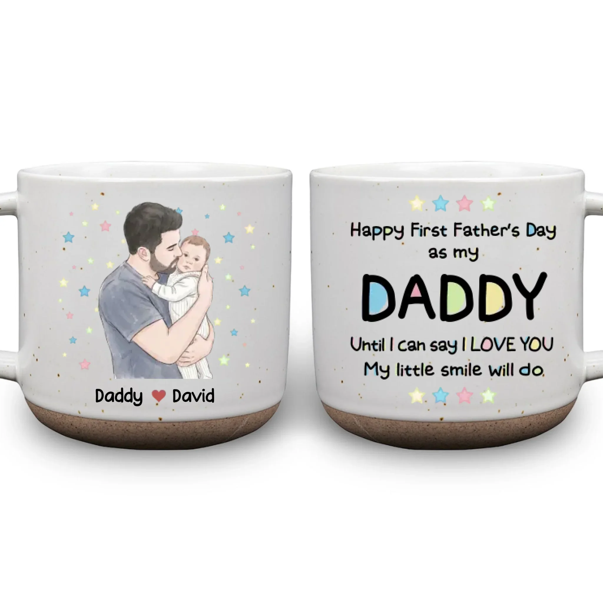 First Father Day - Personalized Custom Pottery Mug - Image 6