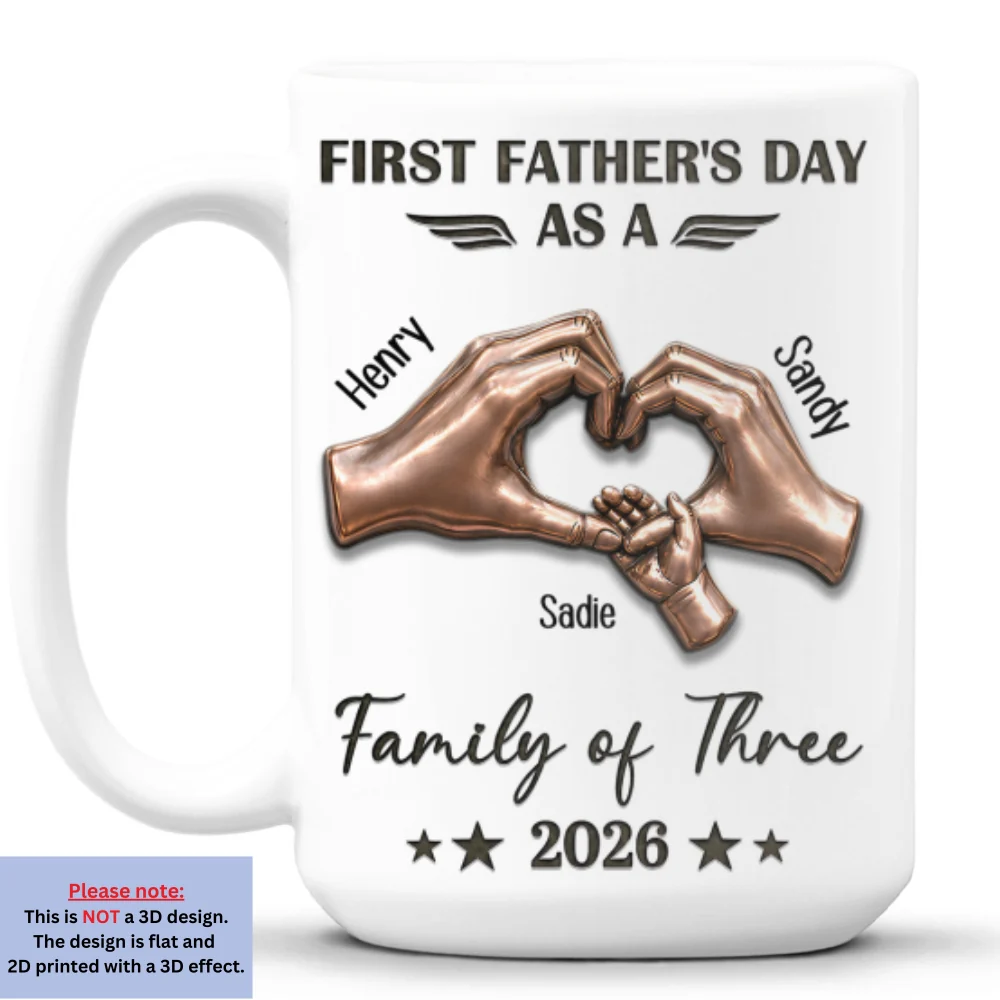 First Father Day With My Family - Personalized Custom 3D Effect Mug - Image 9