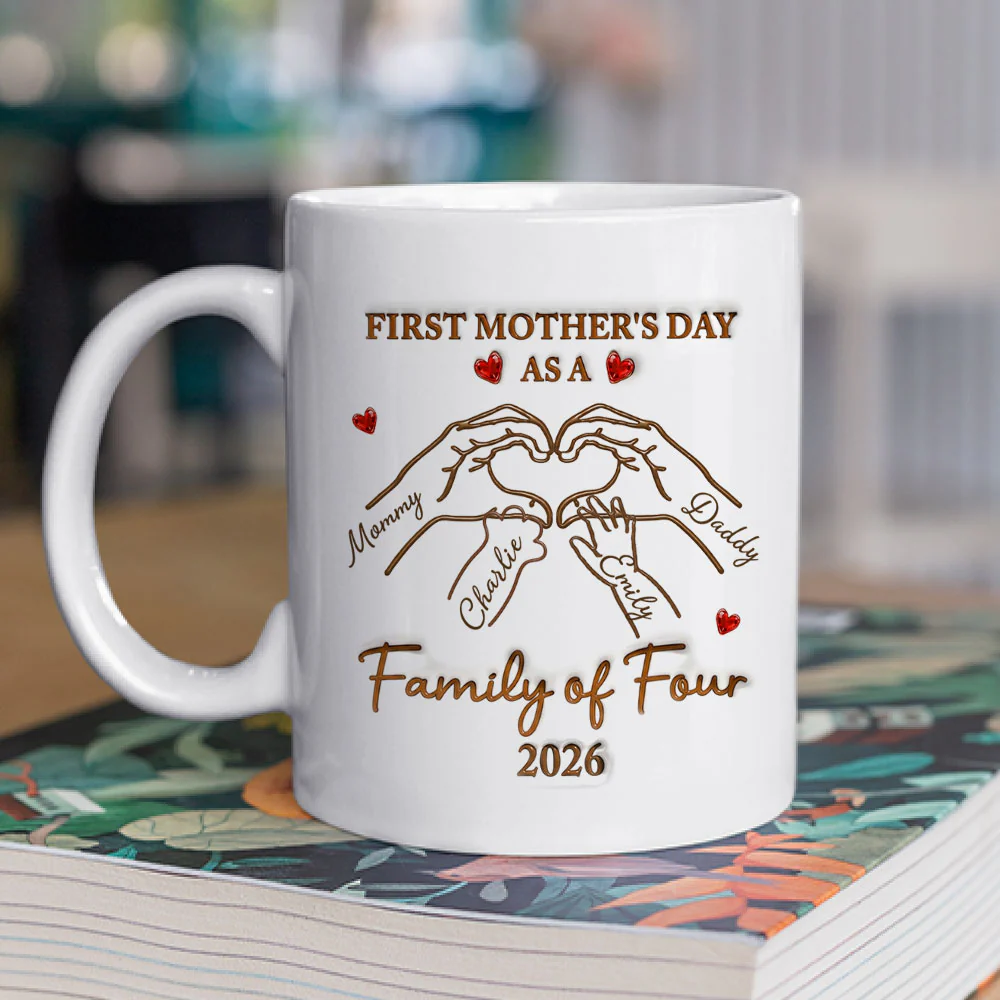 First Mothers Day Hold Hands - Personalized Custom 3D Inflated Effect Mug - Image 3