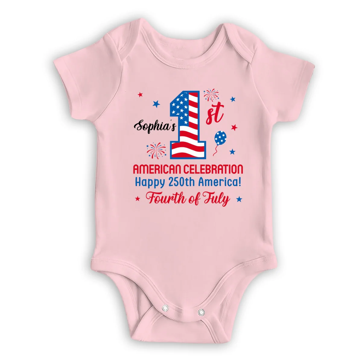 First Red White Boom - Personalized Custom Baby Onesie - Image 10